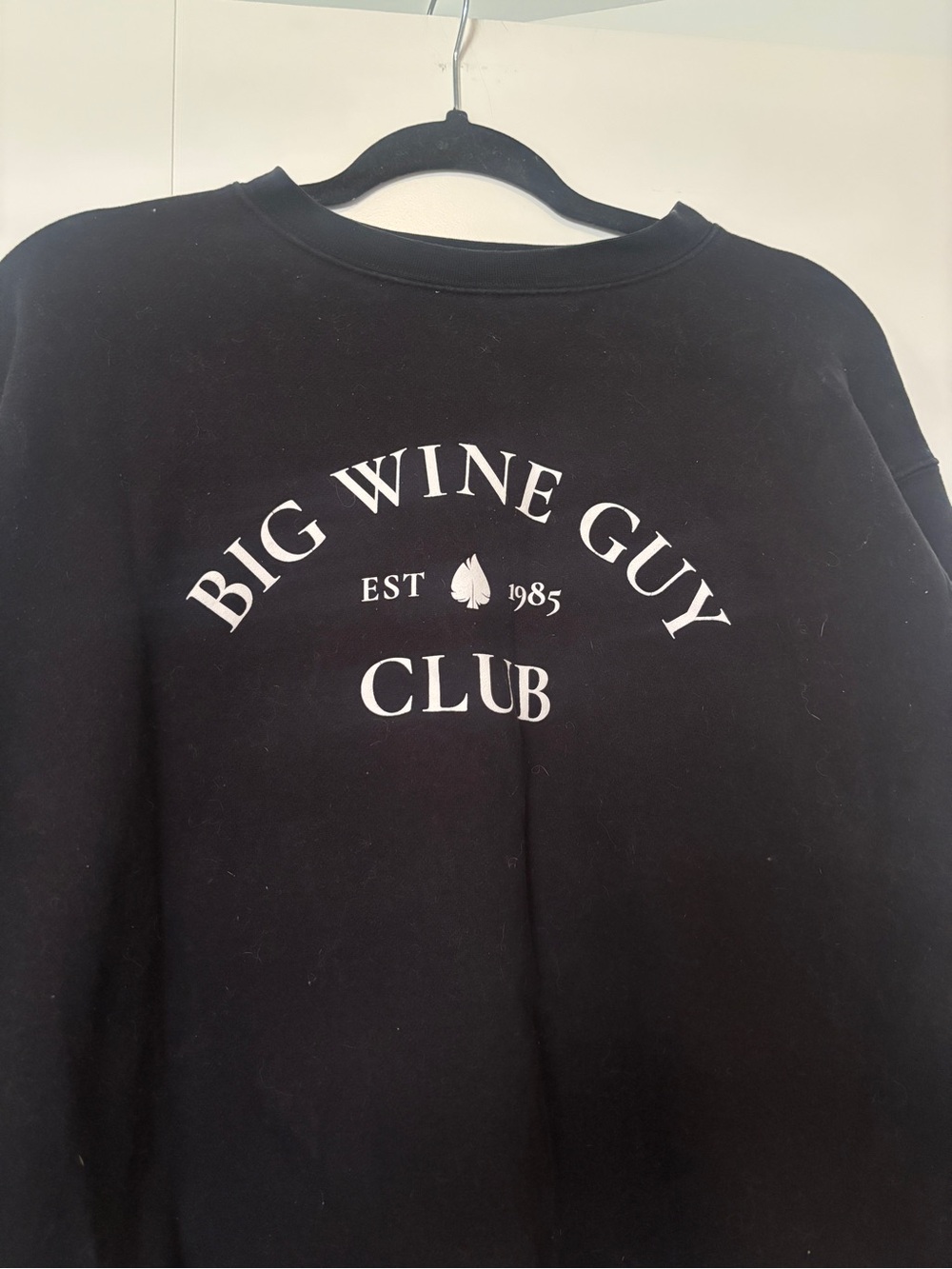 Brunette The Label Black Crewneck Sweatshirt “Big Wine Guy Club” - Picture 2 of 8
